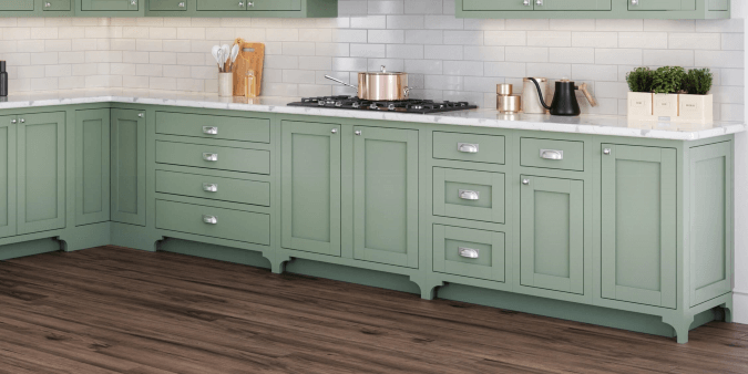 Inset Cabinets with Routed Feet