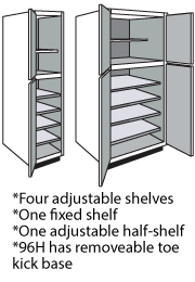 Utility Cabinet with Shelves (21" Upper Opening)