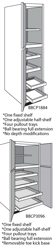 Pantry with Pullouts (21" Upper Opening)