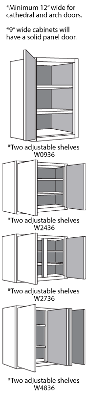 36" High 12" & 15" Deep