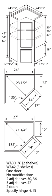 Angle Wall Cabinet with Appliance Garage