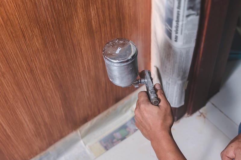 Applying Paint to Kitchen Cabinets